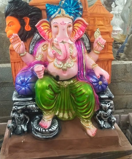 Eco Friendly Ganpati Idol built Up of mud & Ganesha idol big Size 4.5 Feet