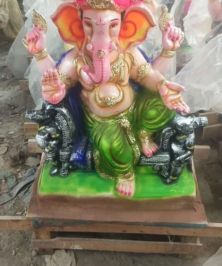 Eco Friendly Ganpati Idol Made Up of mud & Ganesha idol big Size 4 Feet