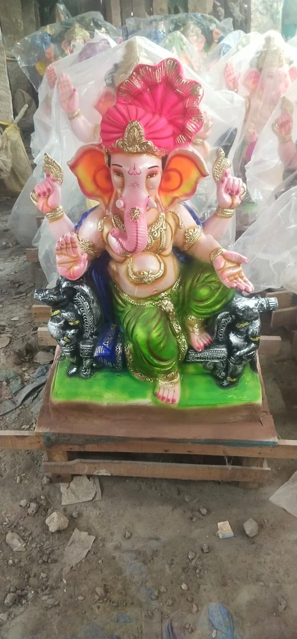 Eco Friendly Ganpati Idol Made Up of mud & Ganesha idol big Size 4 Feet