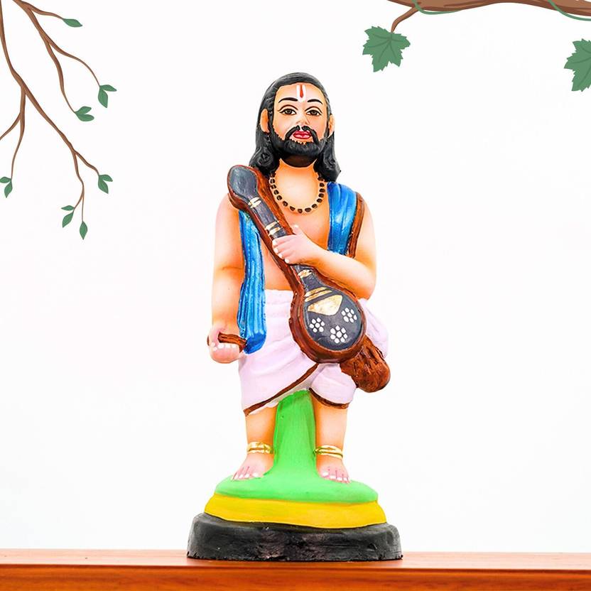 PujaNPujari Kanaka Dasa Clay Golu Doll | Handcrafted Navaratri Kolu Decorative Showpiece - 20 cm