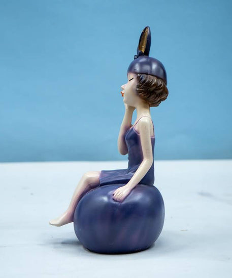 Blowing Bubble Girl Sculpture Figure Model Decor Home Living Room Statue