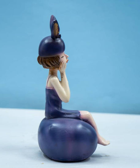 Blowing Bubble Girl Sculpture Figure Model Decor Home Living Room Statue
