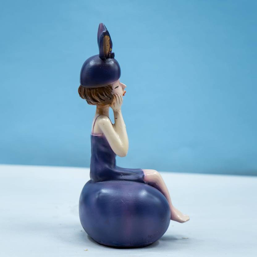 Blowing Bubble Girl Sculpture Figure Model Decor Home Living Room Statue