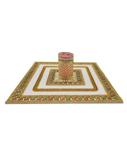 Swasthik Design Acrylic Rangoli Set for Floor