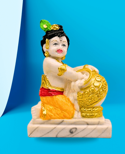 Little Krishna Murti Idol Showpiece for Home Temple Pooja Room