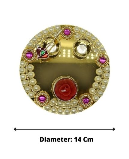 Stone Decorative Acrylic Rangoli Plate with Tealight Candle Holder
