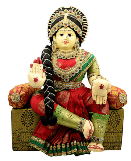 Varamahalakshmi Doll With Full Decoration In Red