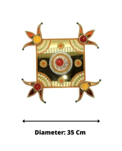 Stone Design Acrylic Rangoli with Tealight Candle Holder