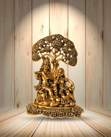 Radha Krishna meta Statue