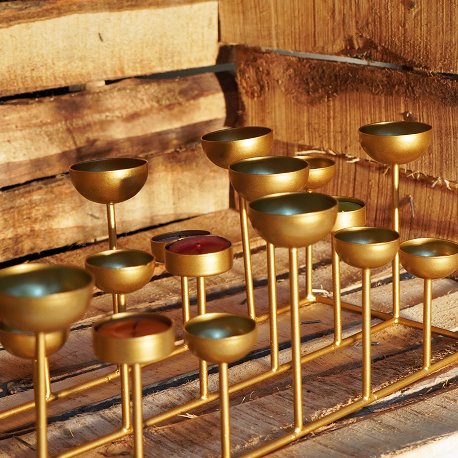 GOLD Spiral Stairs Candle Holder, T Light Table Top Metal Stand