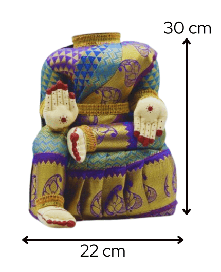 Lakshmi Idol For Varalakshmi Vratham Blue Gold Saree