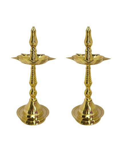Brass Deepam Kuthu Vilakku Lamp Pair- 10 Inch
