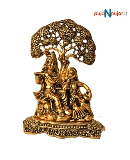 Radha Krishna meta Statue