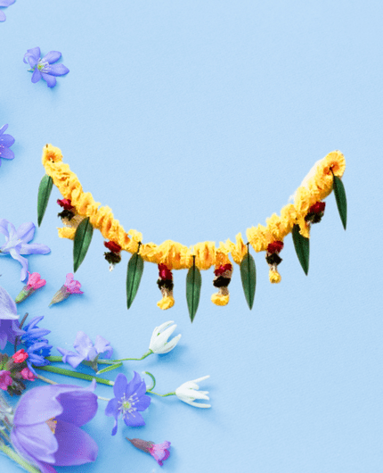 Artificial Marigold Garlands Flowers and Mango Leaves Door Toran