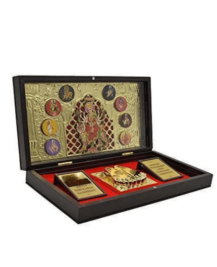 Maa Durga Photo Frame with Charan Paduka - Puja N Pujari