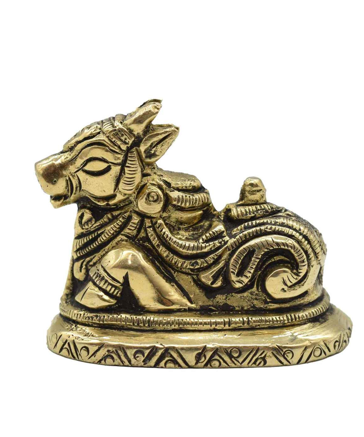 Brass Nandi Showpiece for Pooja Room and Home Decoration