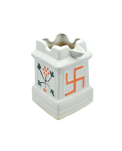 Ceramic Tulsi Planter Pots– Medium Size (6.7 × 6.7 × 10 inch)