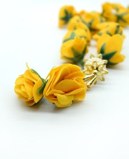 Yellow Rose Flowers Garland Mala for God Idols
