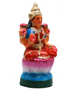 Lord Lakshmi Ganesha Sitting On Lotus Flowers Idol Multicolour (13 Inch).