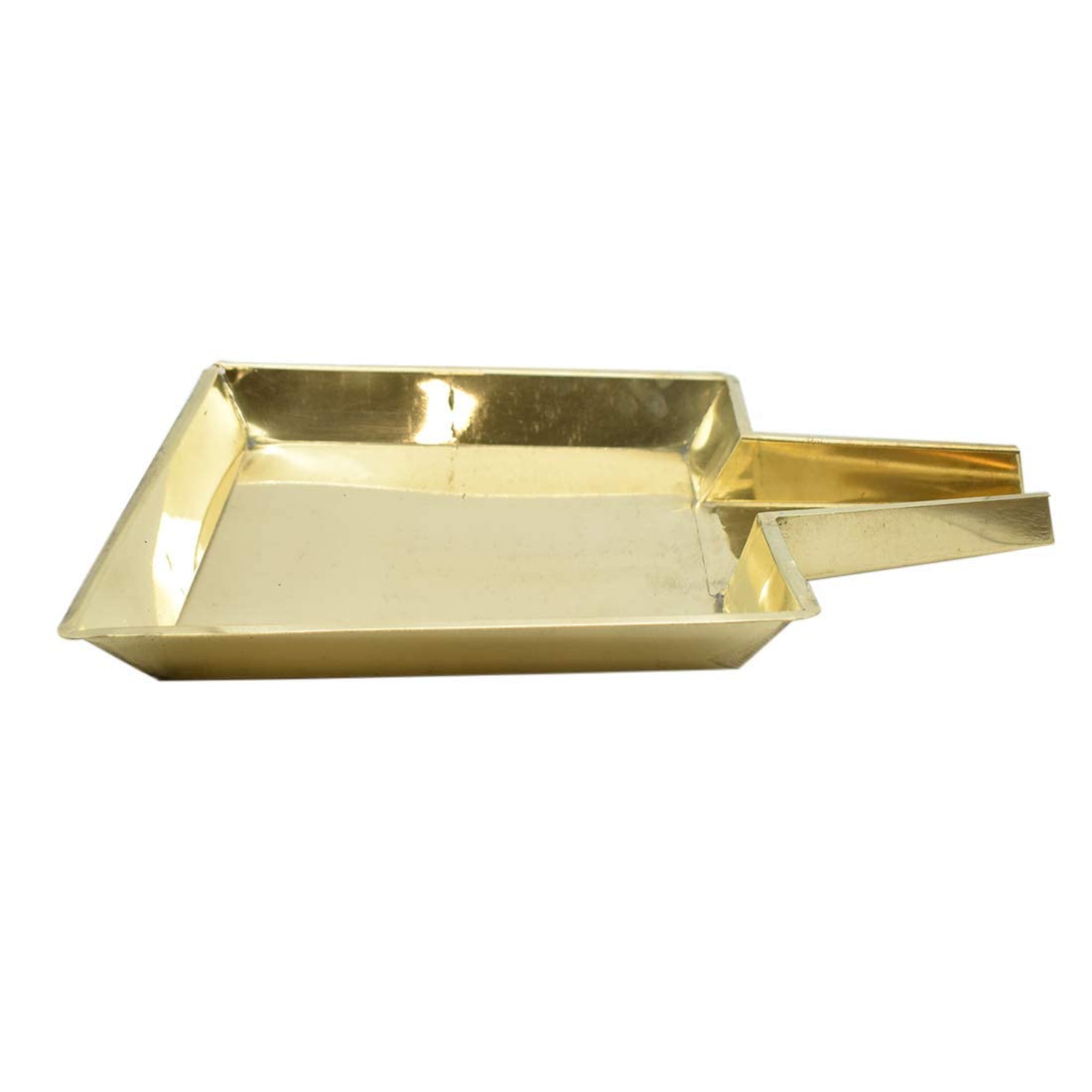 Puja N Pujari Squre Design Brass Abhishekam Plate Patra for Shivalingam and God Idols (Length : 35 Cms)