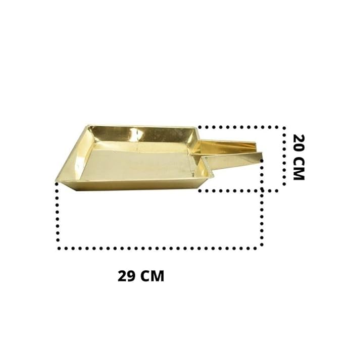 Square Design Brass Abhishekam Plate Patra for Shivalingam and God Idols(29)