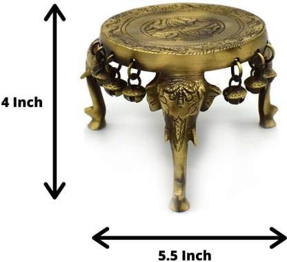 Brass Elephant Design Pooja Chowki