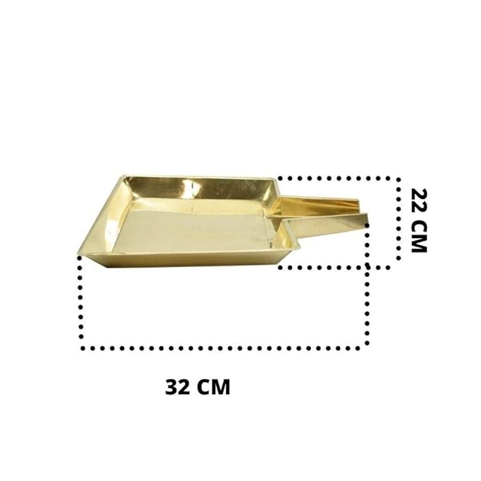 Square Design Brass Abhisheka Patra for Shivalingam(32 cm)
