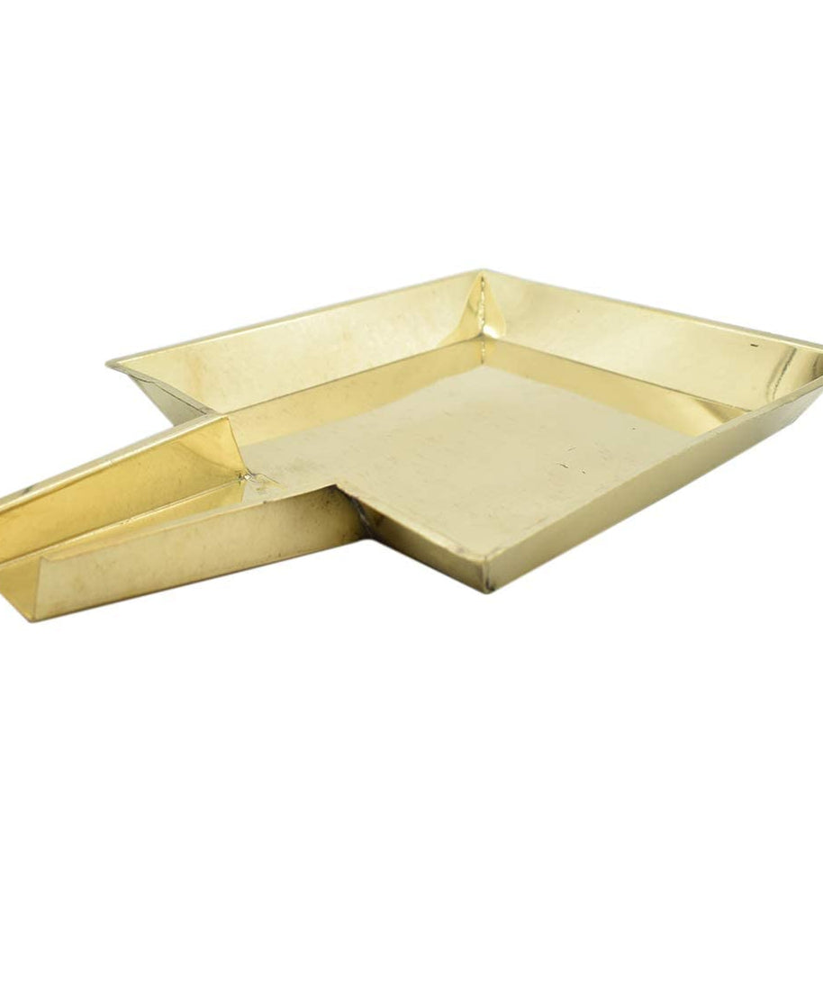 Square Design Brass Abhishekam Plate Patra for Shivalingam and God Idols(29)