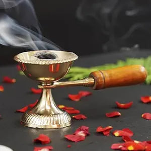 Aarti Dhoop Diya Wooden Handle For Pooja
