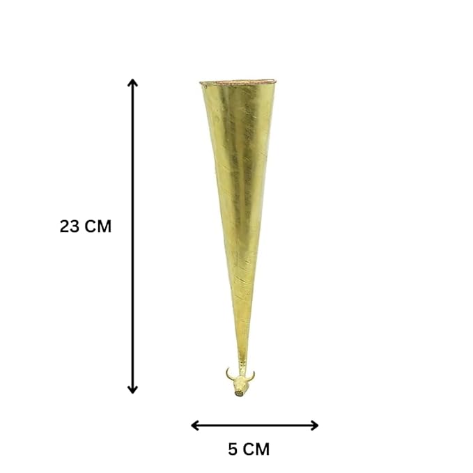 Brass Gaumukhi Shringi for Abhishek Small ( 23 CMS )