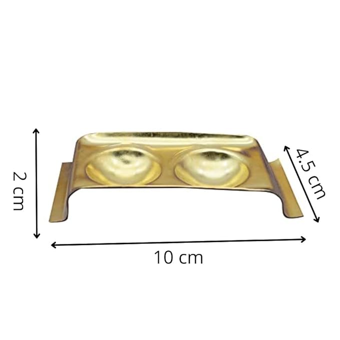 Brass Rectangular Ghee Diya Holder- Small
