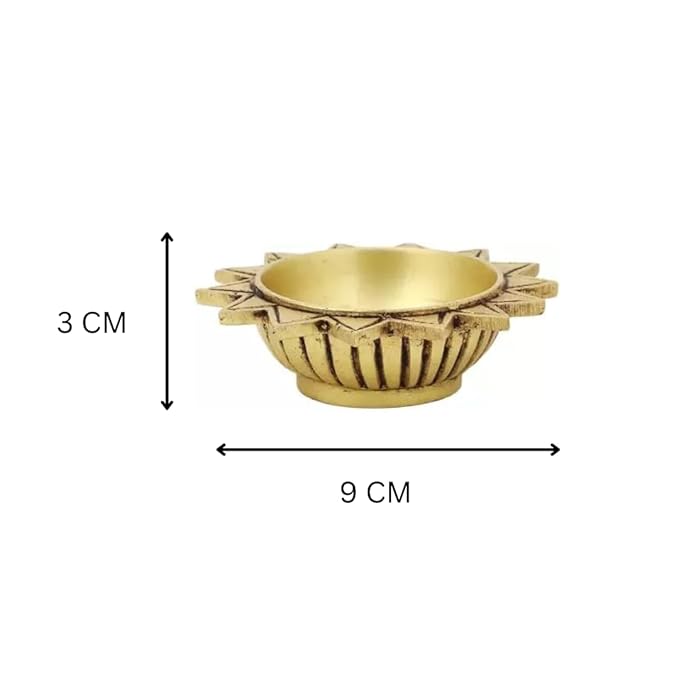 Brass Diya for Pooja Sun Shaped Pack of 2