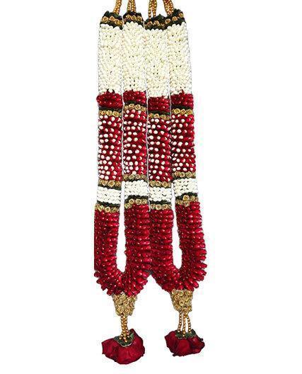 Yellow , Pink , Red , with Green Leafs Petal Garland