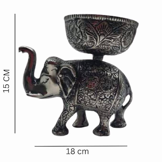 Metal Elephant Dry Fruit Bowl- Table Top Decor