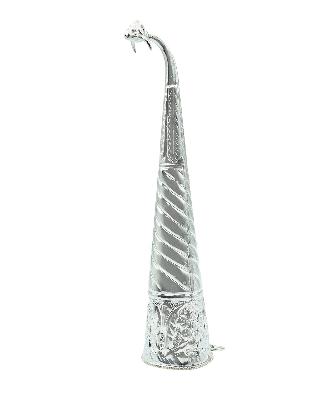 Silver Plated Gaumukhi Shringi for Rudrabhishek (Mediam)