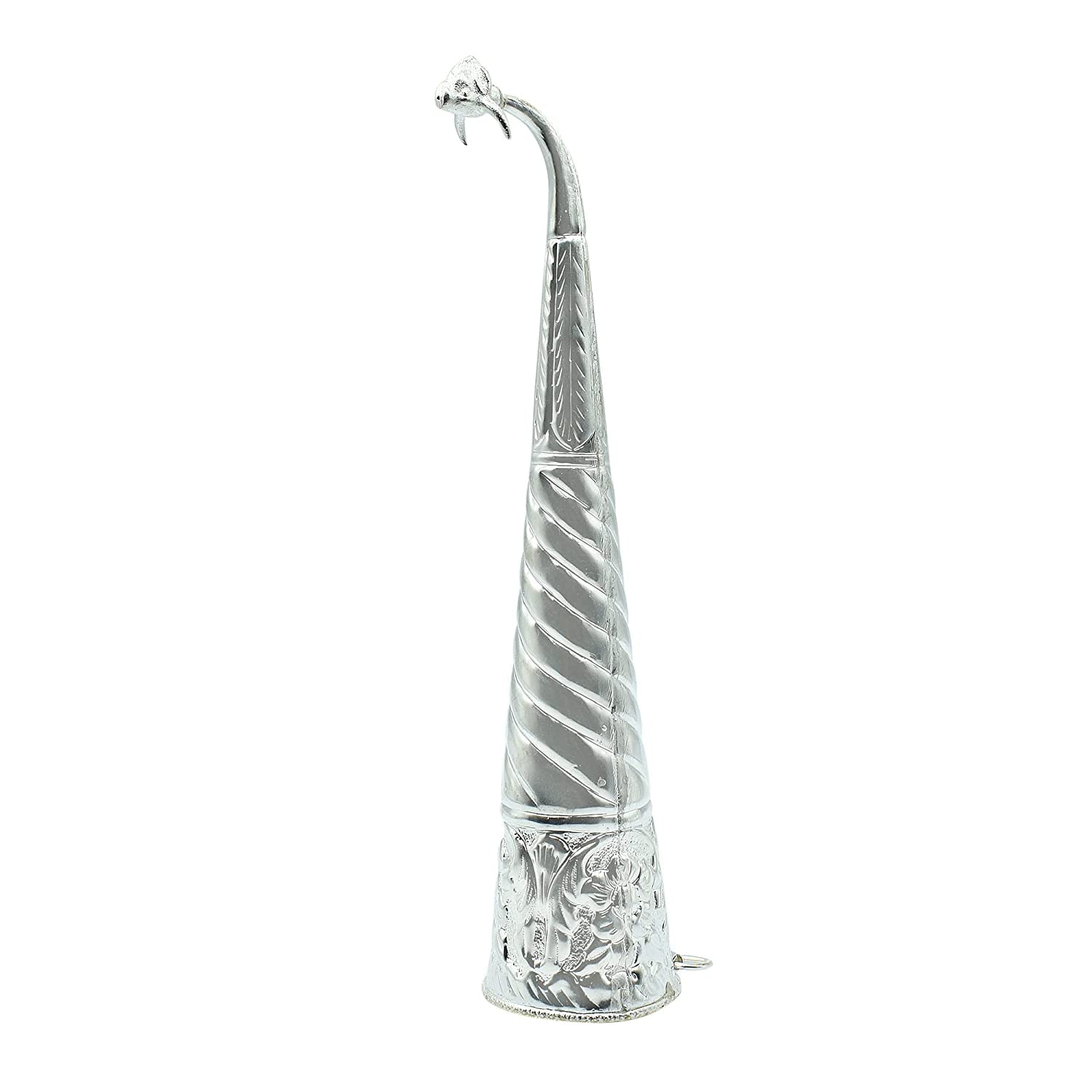 Silver Plated Gaumukhi Shringi for Rudrabhishek (Mediam)