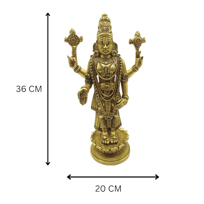 Tirupati Balaji Idol Brass,Perumal Statue Brass idol14.5 inch Height
