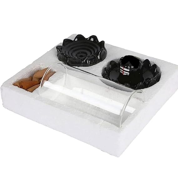 Shivling Design Backflow Smoke Fountain Incense Holder with 10 Backflow Cones