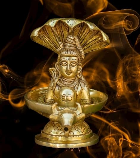 Shivalinga Abhishekam Set Brass Sculpture of Shiva with Nandi