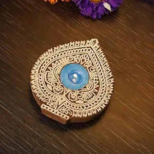 Betel Leaf Shaped Printing Block Candle Holder