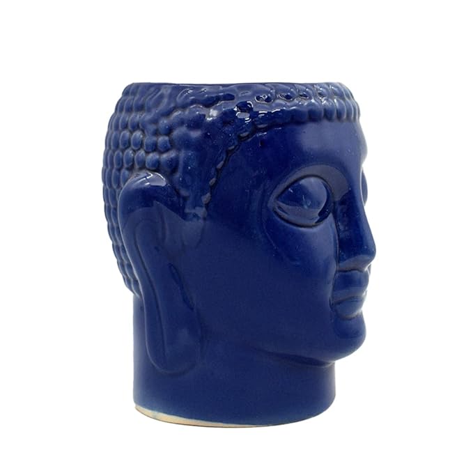 Blue Buddha Shape Ceramic Flower Pot for Outdoor