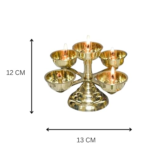 Brass Aarti Diya Stand for Pooja Room
