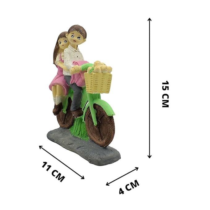 Love Couple Showpiece Sitting on Cycle for Valentine Gift