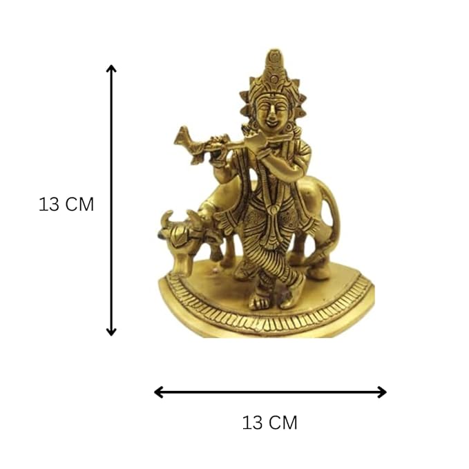 Brass Krishna Idol For Puja And Home Decor