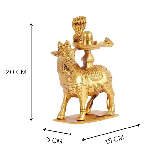 Lord Nandi with Shivlingam- Height-20 cms