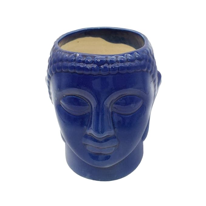 Blue Buddha Shape Ceramic Flower Pot for Outdoor