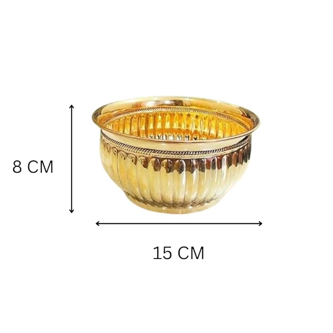 Brass Bowl for Prasadam - Decorative Flower Pot/Vase Home Decor, Garden