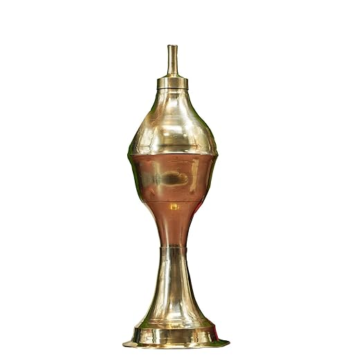 Brass Kerosene Lamp – Traditional Lighting Lamp for Home (9L x 9W x 24H) Cm.