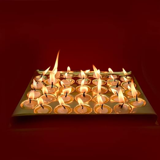 Design Brass Ghee Diya Holder-325gm