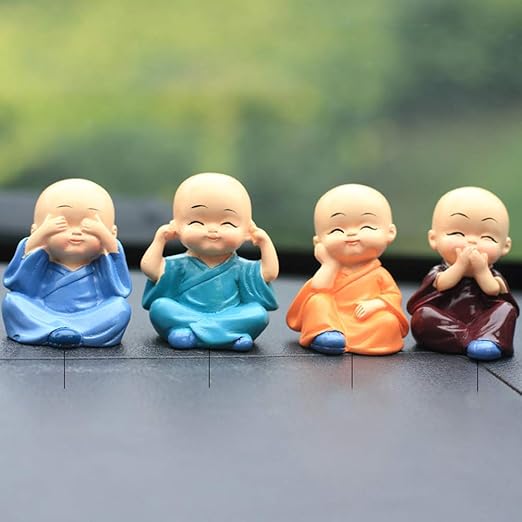 Set of 4 Buddha Monks Statues Figurines Showpiece